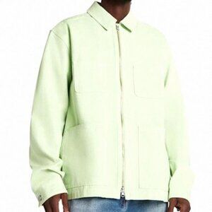 💖MEGA SALE💖Converse Mens 10020896-A07 Zip Front Long Green Cotton Shirt Sleeve